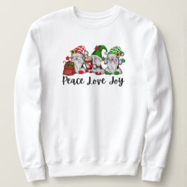 Camiseta Paz amor alegria gnomos doce cacau luzes de natal
