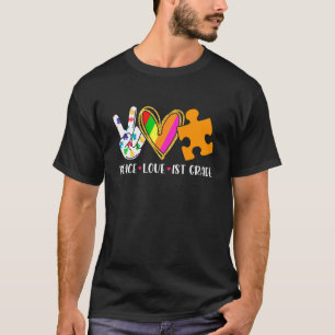 Camiseta Paz Amor Apoio Autismo Aluno da Primeira Série Pro