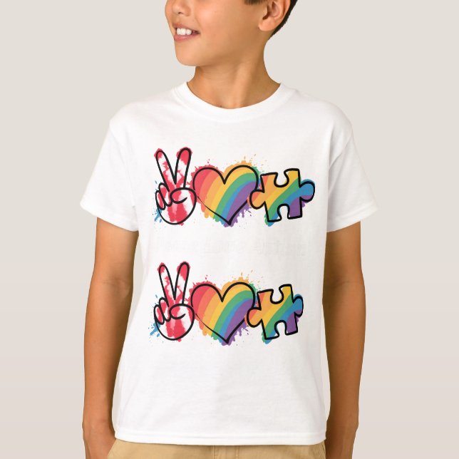 Camiseta Paz.Amor.Autismo  (Frente)