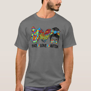 Camiseta Paz Amor Autismo Mãe A Vida Mensagem Azul Autismo