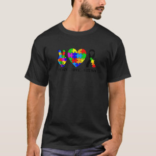 Camiseta Paz Amor Autismo Poppin Mês de Conscientização do