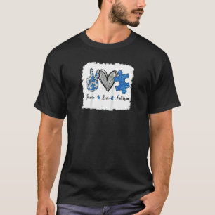 Camiseta Paz Amor Autismo Raglan