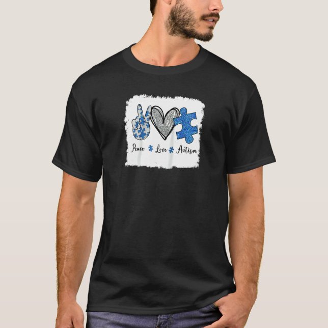Camiseta Paz Amor Autismo Raglan (Frente)