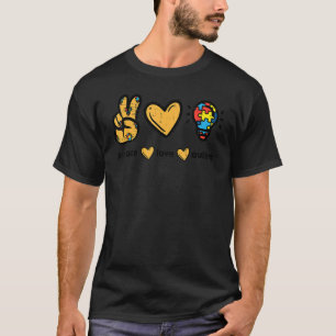 Camiseta Paz Amor Autismo Sensibilização Homens Professores