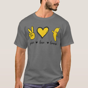 Camiseta Paz Amor Bananas Presente de Banana Fresca para Am