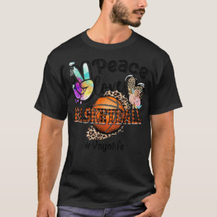 Camiseta Paz Amor Basquete Yaya Life Mãe Avó Leopar