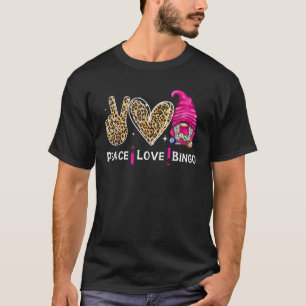 Camiseta Paz Amor Bingo Divertido Amante de Bingo 