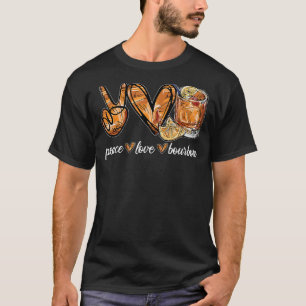 Camiseta Paz Amor Bourbon Sinal de Mão de Paz Hippie Wine