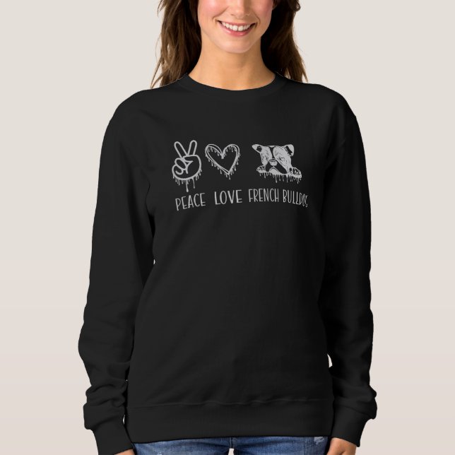 Camiseta Paz Amor Bulldog Francês Frenchie   (Frente)