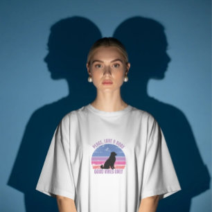 Camiseta Paz, Amor, Cães, camiseta retro pôr-do-so