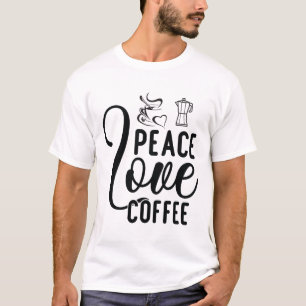 Camiseta paz amor café