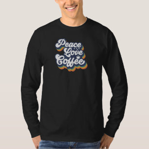 Camiseta Paz Amor Café Vintage Anos 70 e Visual Retrô para