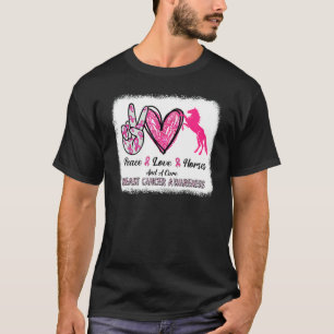 Camiseta Paz Amor Cavalo E Uma Cura Seio Cancelar