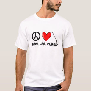 Camiseta Paz, amor, clarinete