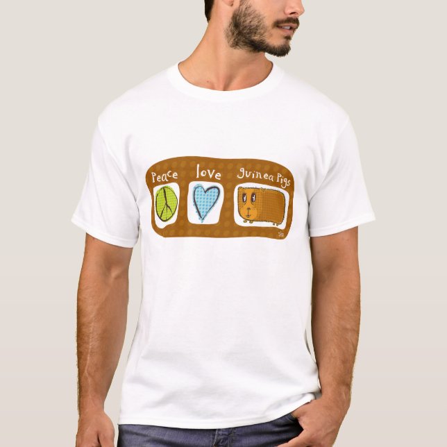 Camiseta paz, amor, cobaias 2 (Frente)