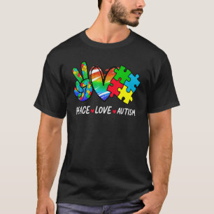 Camiseta Paz Amor Conscientização do Autismo Brinquedo Fidg