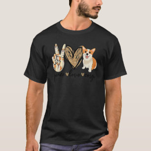 Camiseta Paz Amor Corgi Cachorro Corgi Mãe Dia das Mães