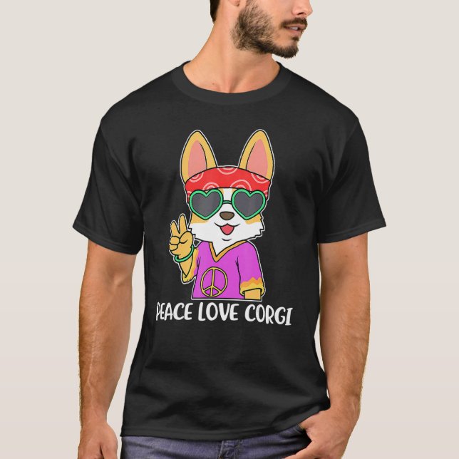 Camiseta Paz Amor Corgi Corgi (Frente)