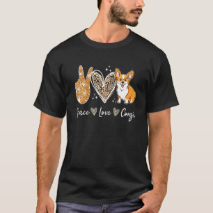 Camiseta Paz Amor Corgi Fofo Dia das Mães Mãe de Cachorro