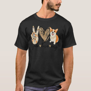 Camiseta Paz Amor Corgi Mãe de Cachorro