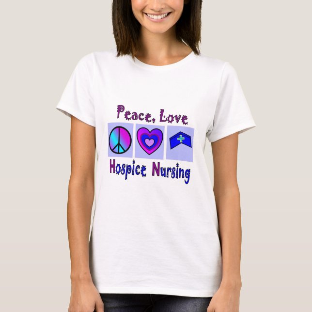 Camiseta Paz, amor, cuidados do hospício (Frente)