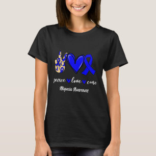 Camiseta Paz Amor Cura Alopecia Azul Fita Consciência