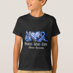 Camiseta Paz Amor Cura Azul Fita Ataxia Consciência