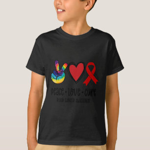 Camiseta Paz Amor Cura Cancer Sensibilização Squ