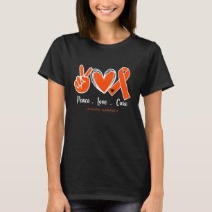 Camiseta Paz Amor Cura Consciência Laranja Fita W