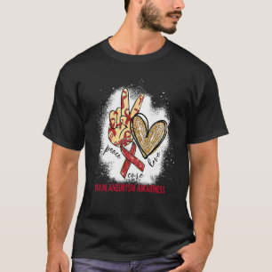 Camiseta Paz Amor Cura Cura Cérebro Branqueado Sensibilizaç