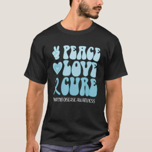 Camiseta paz amor cura cura Doença da Tiroide Sensibilizaçã