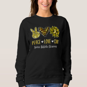 Camiseta Paz Amor Cura Cura Sunflower Spina Bifida Consciên