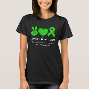 Camiseta Paz Amor Cura Danos cerebrais Traumáticos Mulheres