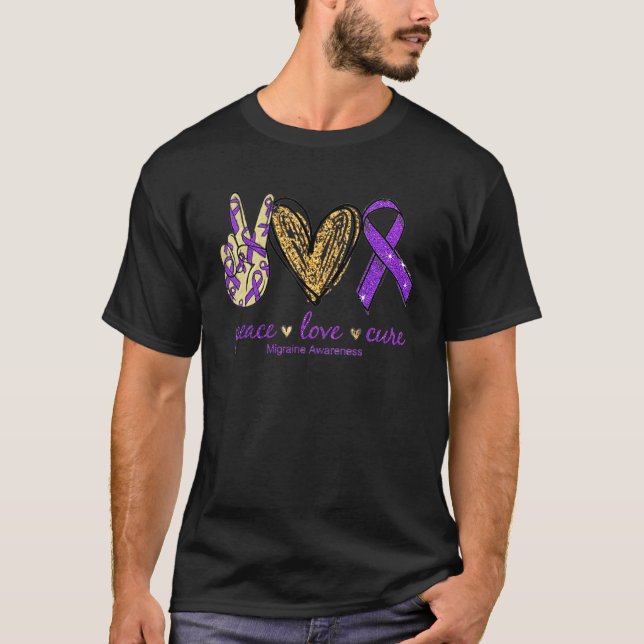 Camiseta Paz Amor Cura Enxaqueca Consciência (Frente)