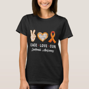 Camiseta Paz Amor cura Leuemia consciência homens mulheres 
