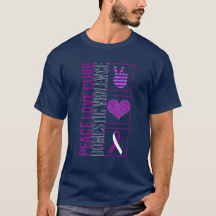 Camiseta Paz Amor Cura Violência Doméstica Sensibilização F