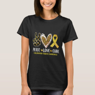 Camiseta Paz Amor Curta Cancer Sensibilização Infantil