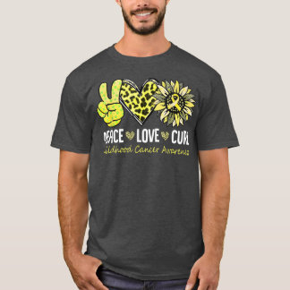 Camiseta Paz Amor Curta Consciência de Canceres Infantis Am
