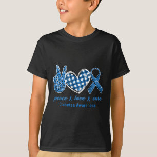 Camiseta Paz Amor Curto Diabetes Leopardo Sensibilização Su