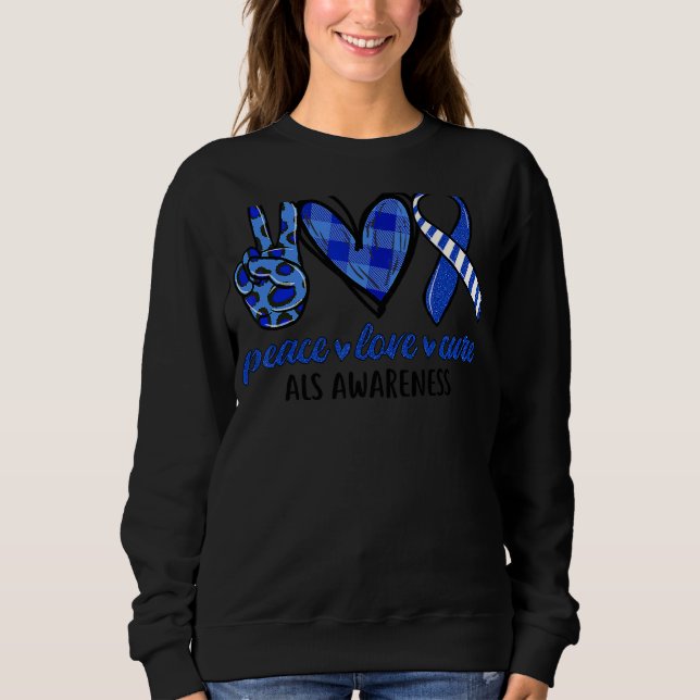 Camiseta Paz Amor Curva Als Consciência Mês (Frente)