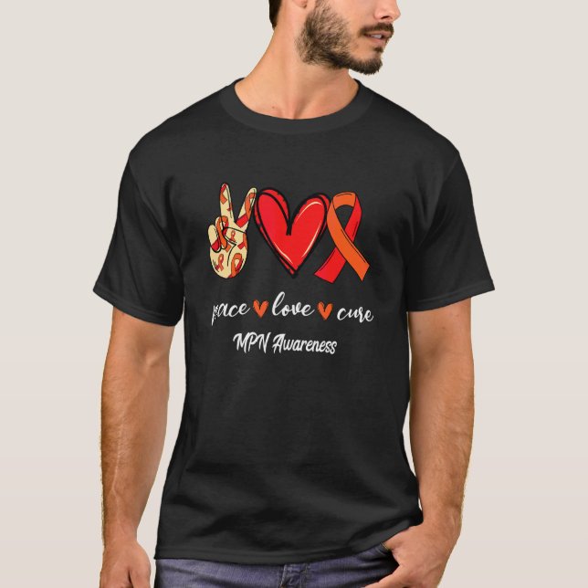 Camiseta Paz Amor Curva Neoplasias Mieloproliferativas Com  (Frente)