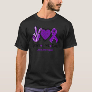 Camiseta Paz Amor Curva Sensibilização Lupus Fita Roxa