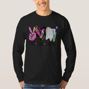 Camiseta Paz Amor Dentes Dentes Dentesusteira Dentista Vida