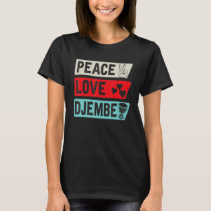 Camiseta Paz Amor Djembe Instrumento Musical Tambor Djembe