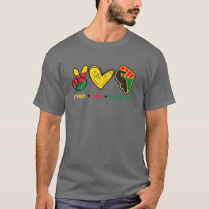 Camiseta Paz Amor Dona de Orgulho Negro Rainha Negra