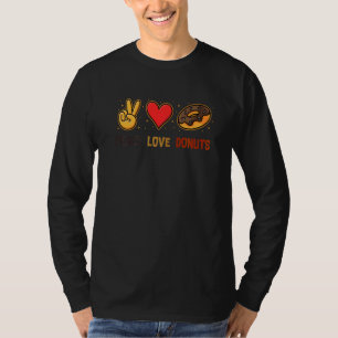 Camiseta Paz Amor Donuts Espalhar Eu Amo Lanches Donut