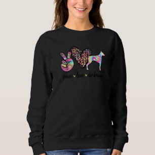 Camiseta Paz Amor Dorberman Tie dye Mulheres Cachorro Dia d