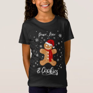 Camiseta Paz Amor e Biscoitos Papais noeis Gingercake Cooki