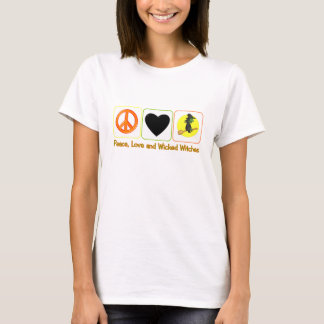 Camiseta Paz, amor e bruxas más
