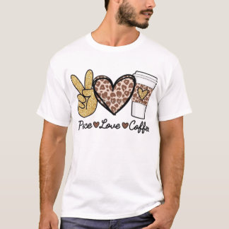 Camiseta Paz, Amor e Café